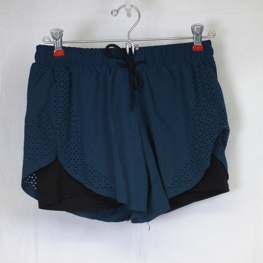 Kimberly.C Women's Teal Black Athletic Shorts, Sz S/M